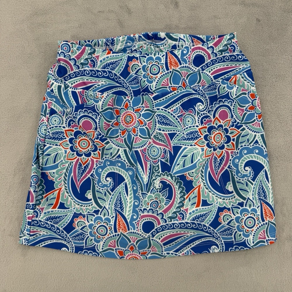 B Skinz Golf Skort Womens S Multicolor Floral Nylon Spandex Paisley Print Lined